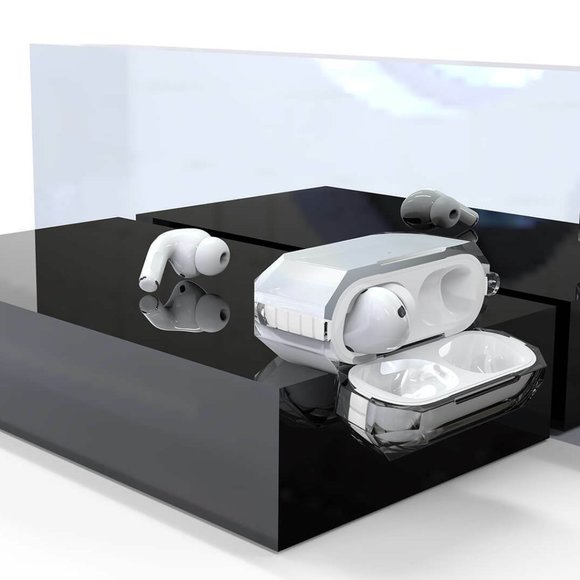 Apple AirPods Pro Case Hybrid Armor Clear Cover Charging Protective+Keychain - Picture 1 of 11